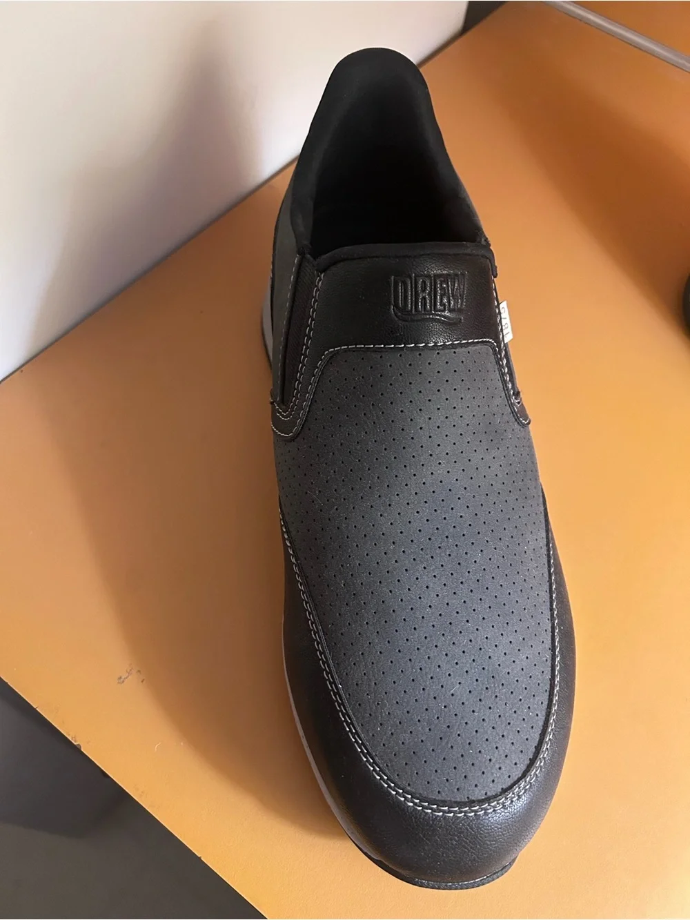 DREW Caleb Men's Slip-On Loafers, Gray & Black No hands diabetic, 10.5 6E